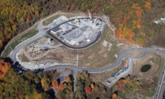 Aerial view of the construction place